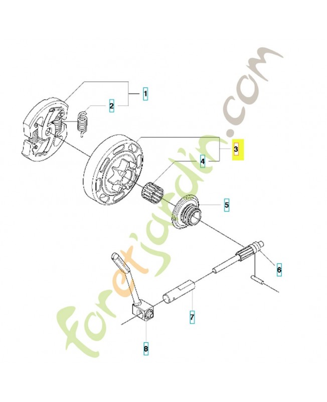 Tambour d'embrayage complet 505441501. Pièce de rechange Husqvarna 