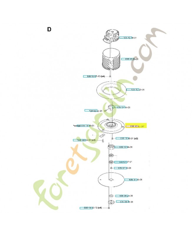 Disque de coupe 535126301. Pièce de rechange Husqvarna