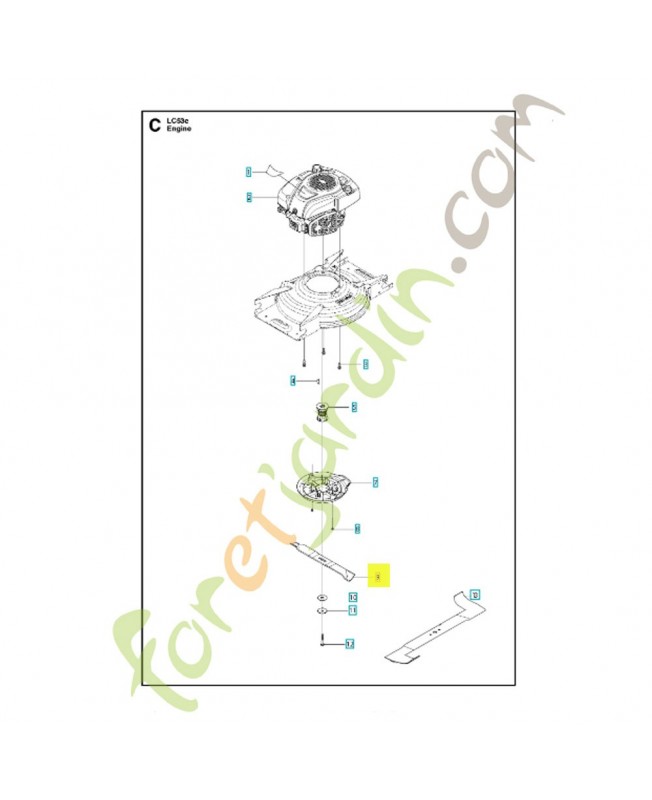 Lame standard 510436410. Pièce de rechange Husqvarna 