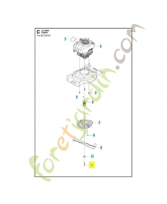 Vis 531206649 et 504456403. Pièce de rechange Husqvarna