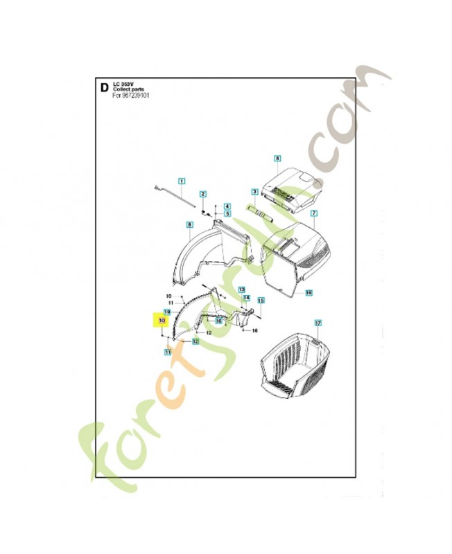 écrou 502305001. Pièce de rechange Husqvarna