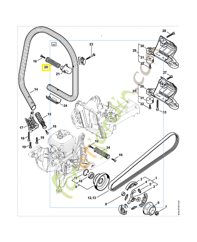 Ressort anti vibration 4238-790-8302. Pièce de rechange Sithl / Vicking