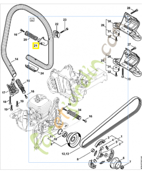 Crampon de tube de poignée 4238-791-1900. Pièce de rechange Sithl / Vicking