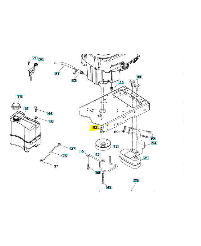 Vis fixation moteur 3/8-16x1 Vis fixation moteur 3/8-16x1