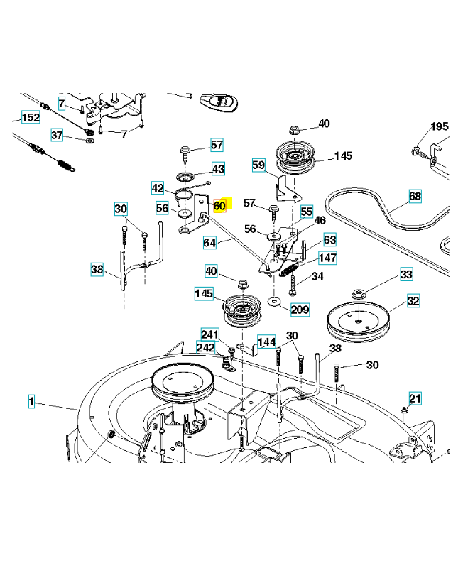 Frein de lame gauche 532199471. Pièce de rechange Husqvarna