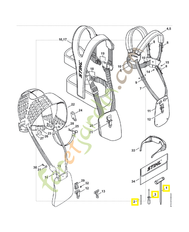 Jeu d'outils 4116-890-1400. Pièce de rechange Sithl / Vicking Jeu d'outils 4116-890-1400. Pièce de rechange Sithl / Vicking