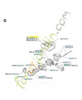 Filtre à air complet 503820701. Pièce de rechange Husqvarna