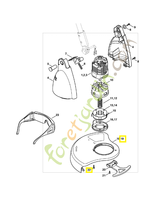 Capot protecteur fse 41 4815-710-8102 stihl Capot protecteur fse 41 4815-710-8102 stihl