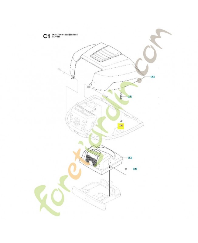 Bouton 506599501. Pièce de rechange Husqvarna
