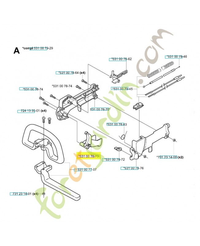 Levier 531007873. Pièce de rechange Husqvarna