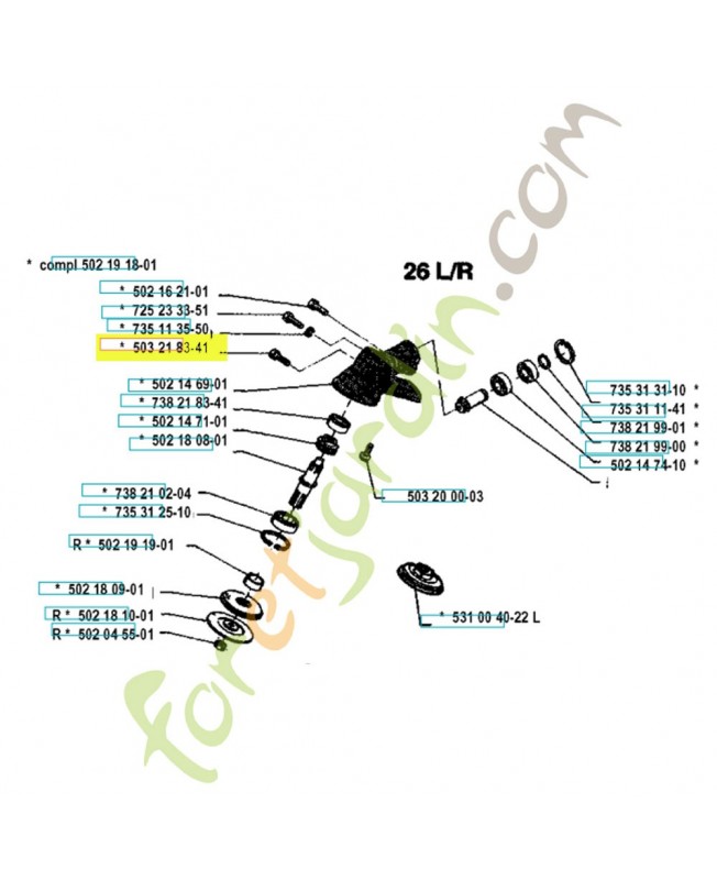 Vis 8x10 503218341. Pièce de rechange Husqvarna