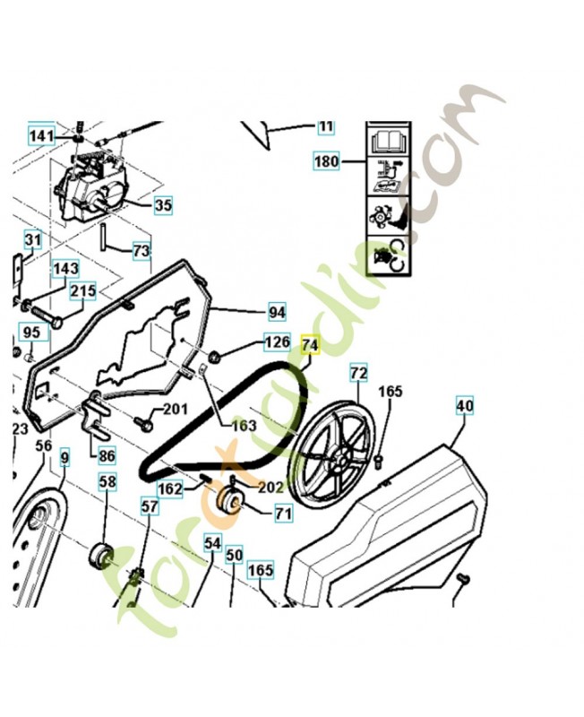 courroie 519653058. Pièce de rechange Husqvarna