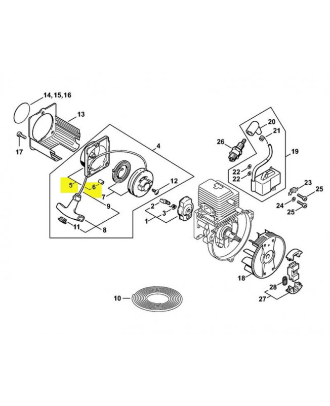 Couvercle lanceur 4226-190-0400. Pièce de rechange Sithl / Vicking