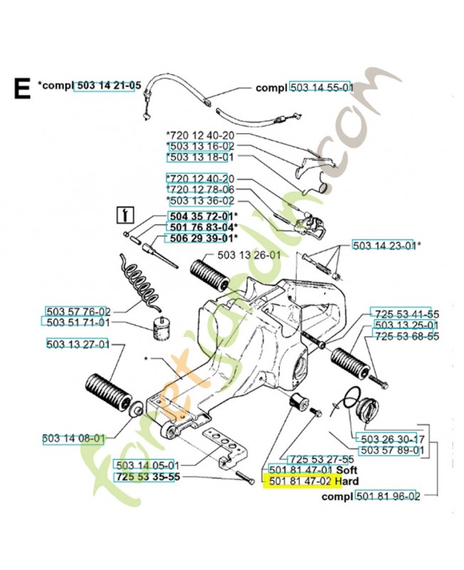 Amortisseur 501814702. Pièce de rechange Husqvarna