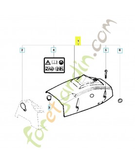 Capot cylindre 501805904. Pièce de rechange Husqvarna