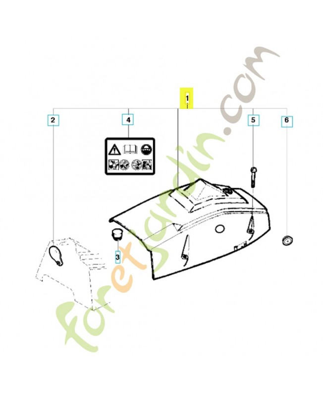 Capot cylindre 501805904. Pièce de rechange Husqvarna