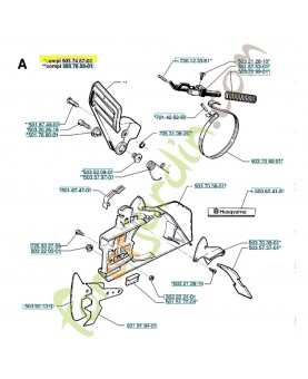 Frein de chaine 503746702. Pièce de rechange Husqvarna