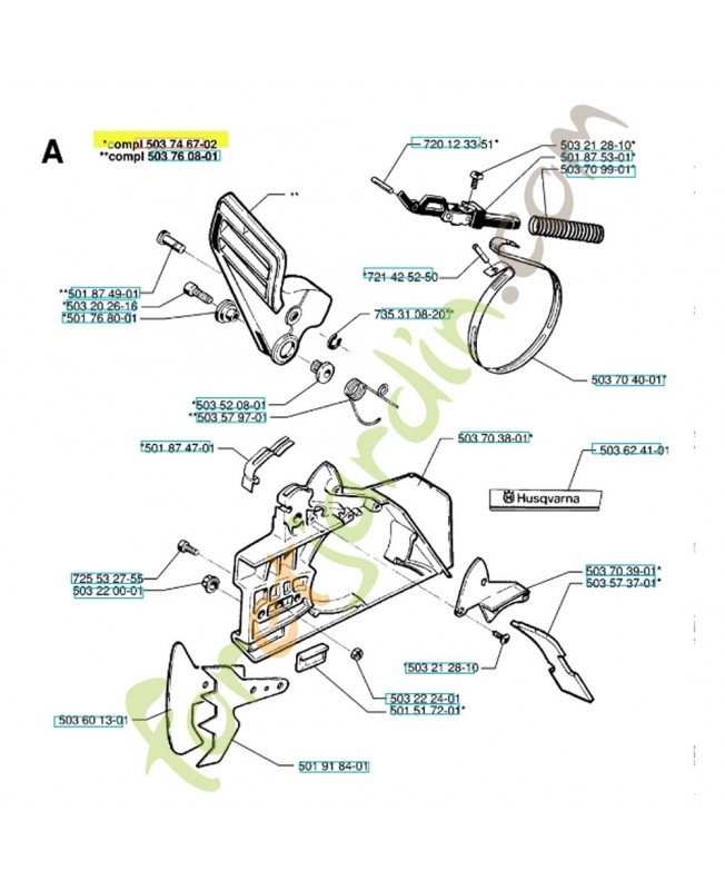 Frein de chaine 503746702. Pièce de rechange Husqvarna