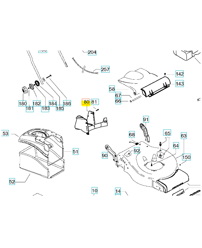Baffle rear insert 46cm rf