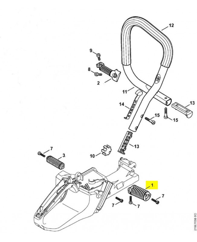Ressort anti vibration 1138-790-8300. Pièce détachée Stihl / Vicking