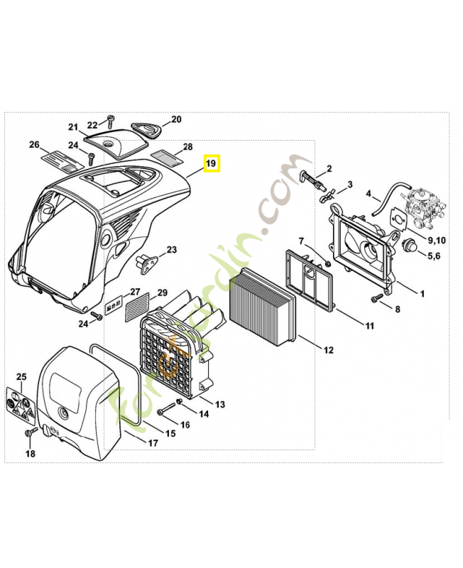 Capot moteur 4224-080-1600. Pièce de rechange Sithl / Vicking Capot moteur 4224-080-1600. Pièce de rechange Sithl / Vicking