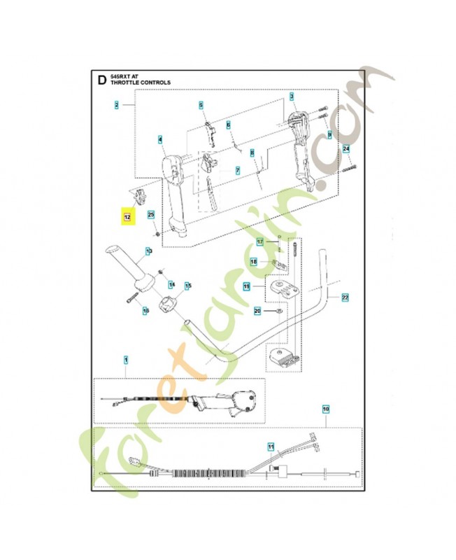 Interrupteur 537419001. Pièce de rechange Husqvarna