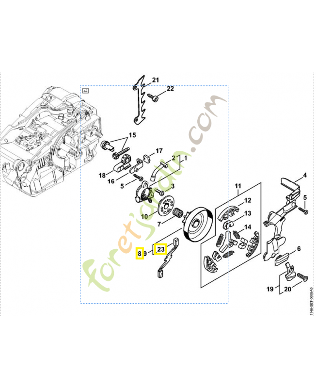 Pignon 1/4p-8dts 1146-640-2004. Pièce détachée Stihl / Vicking 
