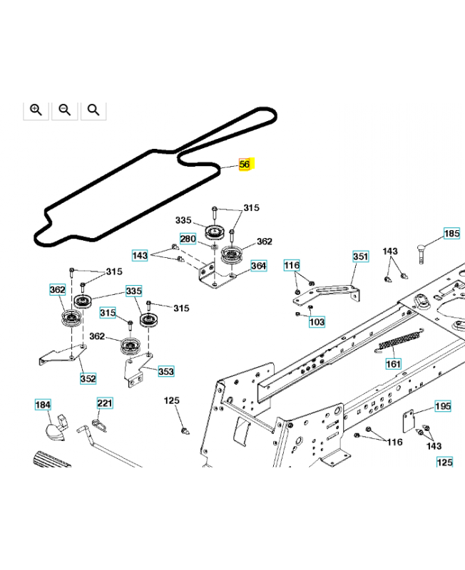 courroie 583560601 et 583560610. Pièce de rechange Husqvarna