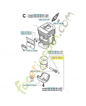 Anneau de verrouillage 530015697. Pièce de rechange Husqvarna