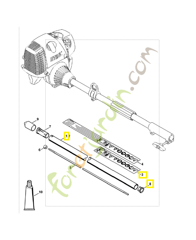 Demi-tube bc/fs-km 4140-710-7125. Pièce de rechange Sithl / Vicking