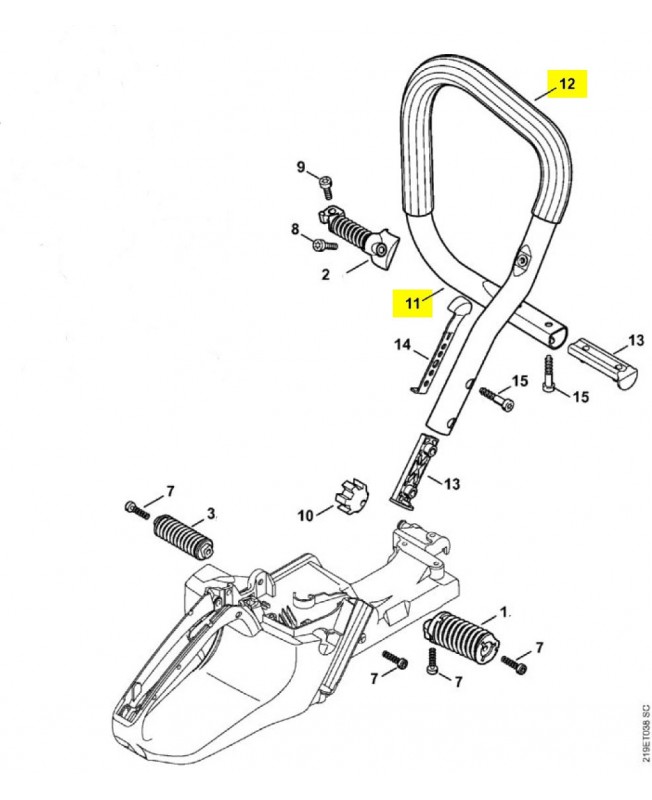 poignée tubulaire 1138-790-1704 stihl