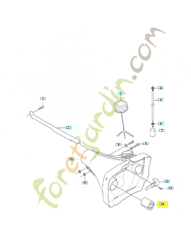 Anti vibration élément 510208701. Pièce de rechange Husqvarna Remplace référence 503956101