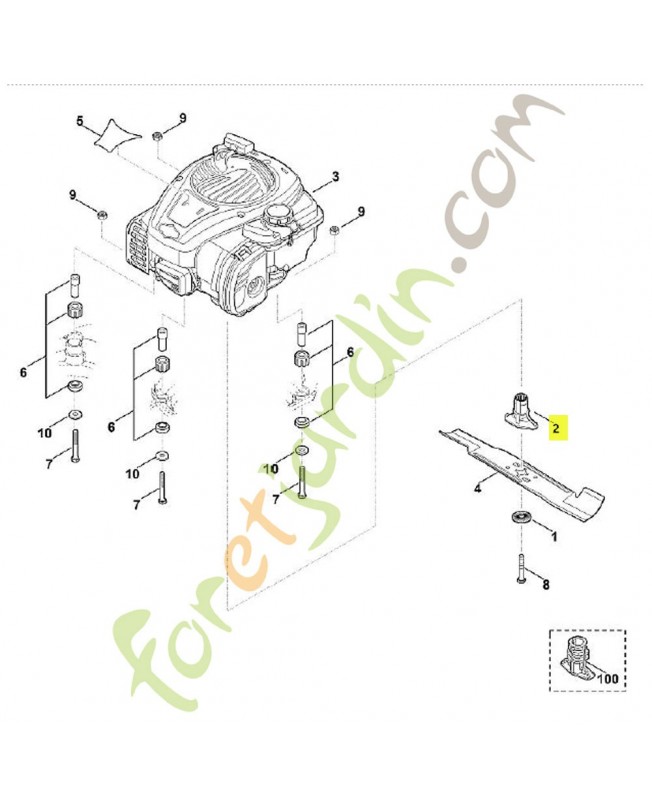 Support de lame 0000-702-5005 stihl. Pièce détachée Stihl / Vicking