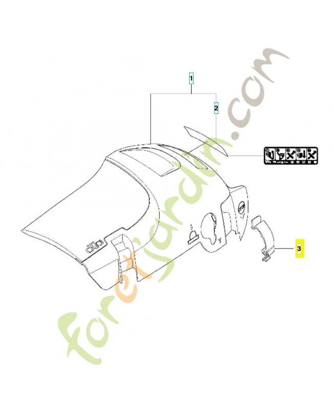 Verrouillage à déclic 576373801. Pièce de rechange Husqvarna