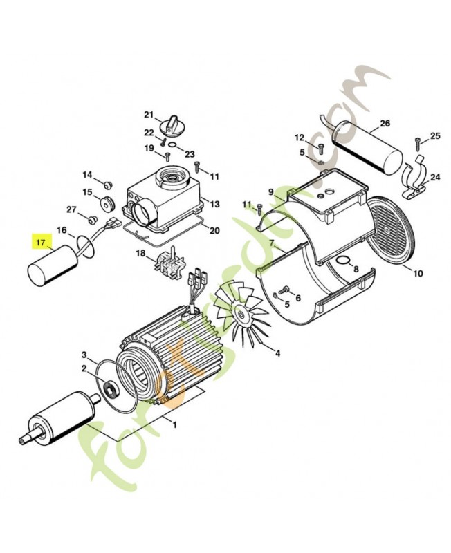 Condensateur 40 uf 4728-605-1000. Pièce détachée Stihl / Vicking