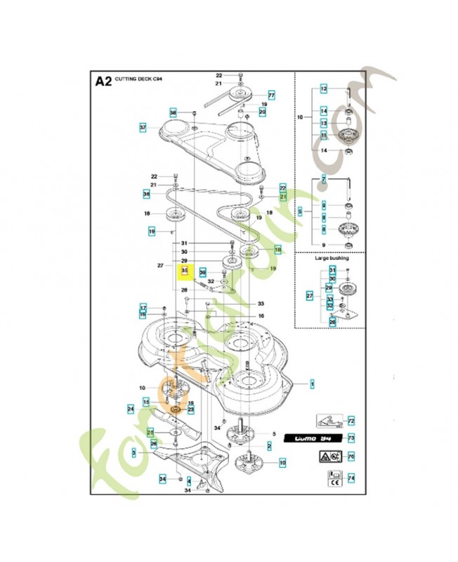 Ressort de tension 506533101. Pièce de rechange Husqvarna