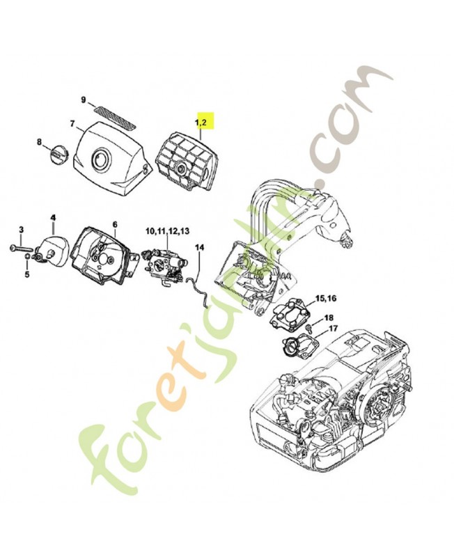 Filtre a air 1145-140-4402. Pièce de rechange Sithl 
