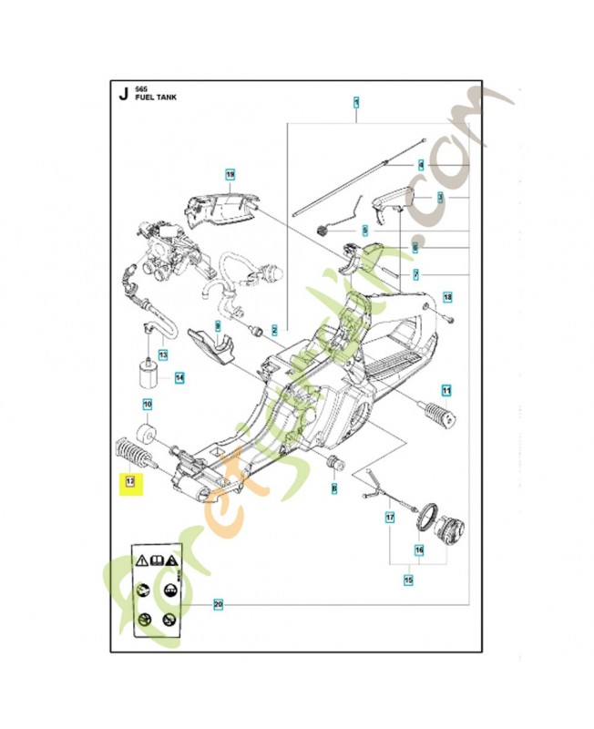 Amortisseur 503854103. Pièce détachée Husqvarna Amortisseur 503854103. Pièce détachée Husqvarna