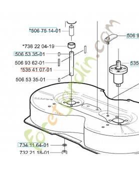 Axe 535410701. Pièce de rechange Husqvarna
