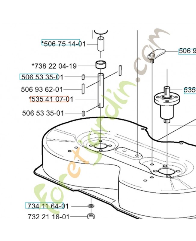 Axe 535410701. Pièce de rechange Husqvarna