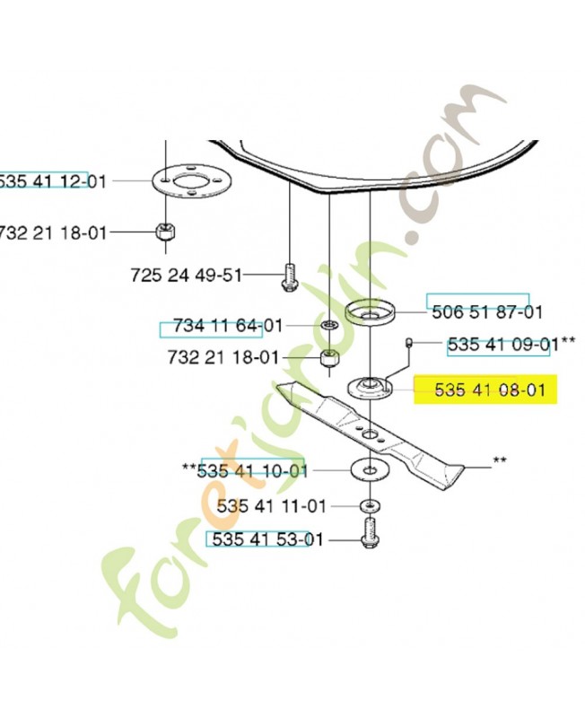 Support 535410801. Pièce de rechange Husqvarna