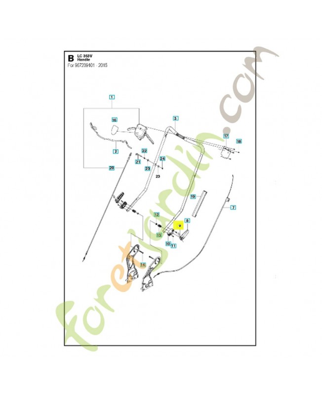 Axe 505531101. Pièce de rechange Husqvarna