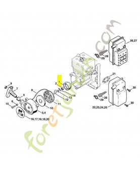 Poulie de lanceur 4223-195-0600. Pièce de rechange Sithl / Vicking