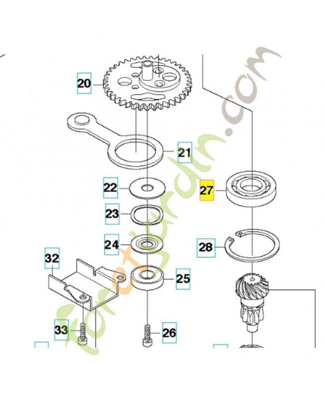 Roulement a billes 537406402 . Pièce de rechange Husqvarna