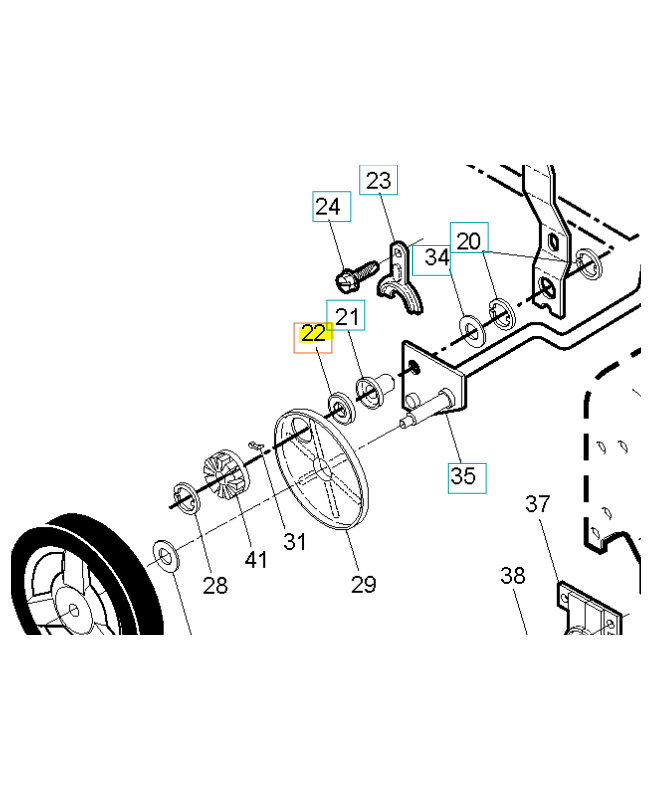 Support bearing asm machined s