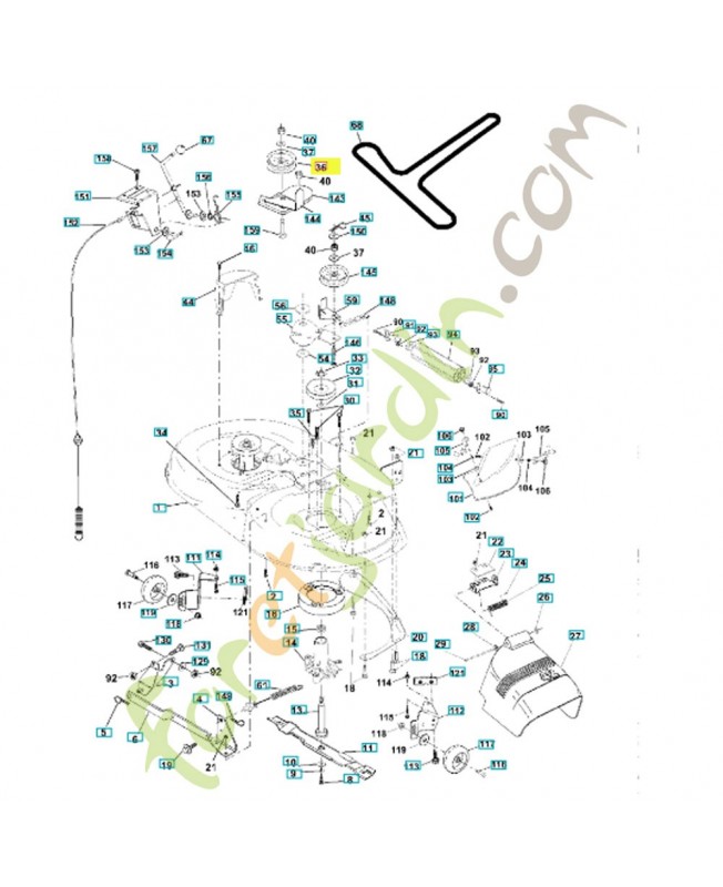 Poulie du systeme de coupe 597025001. Pièce de rechange Husqvarna