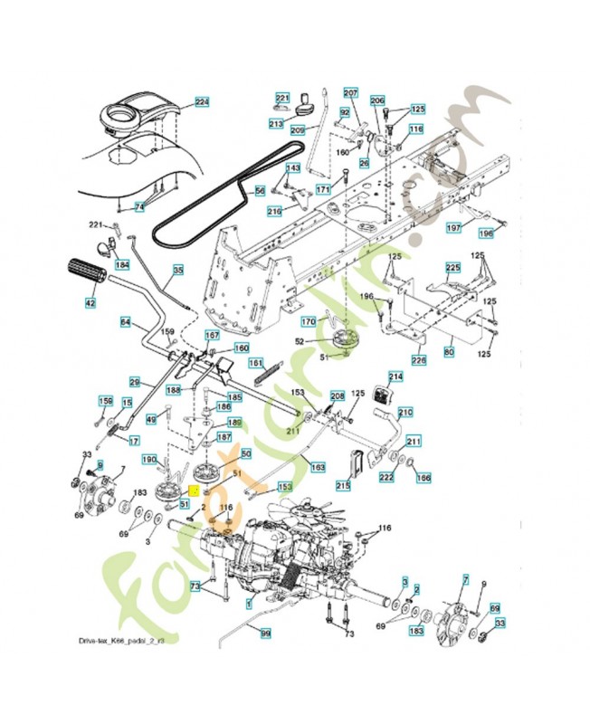 Poulie de tension 532194326. Pièce de rechange Husqvarna