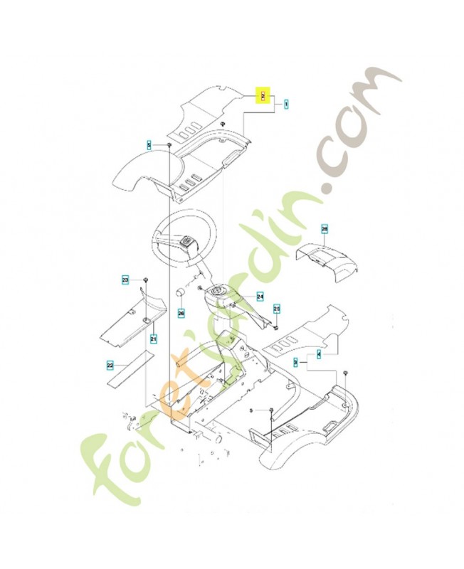 Tapis de pied gauche 544248401. Pièce de rechange Husqvarna