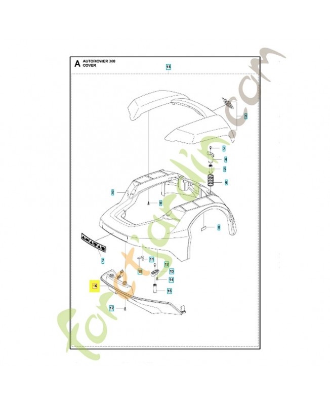 Capot de protection 574465201. Pièce de rechange Husqvarna