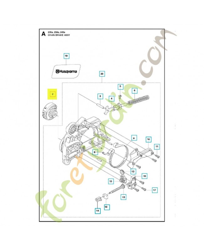 Molette de serrage 579070601. Pièce de rechange Husqvarna